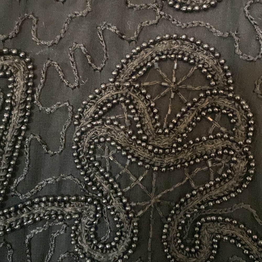 Vintage Talbots silk beaded cropped jacket shoulder pads XL sparkle embroidered - Picture 3 of 9